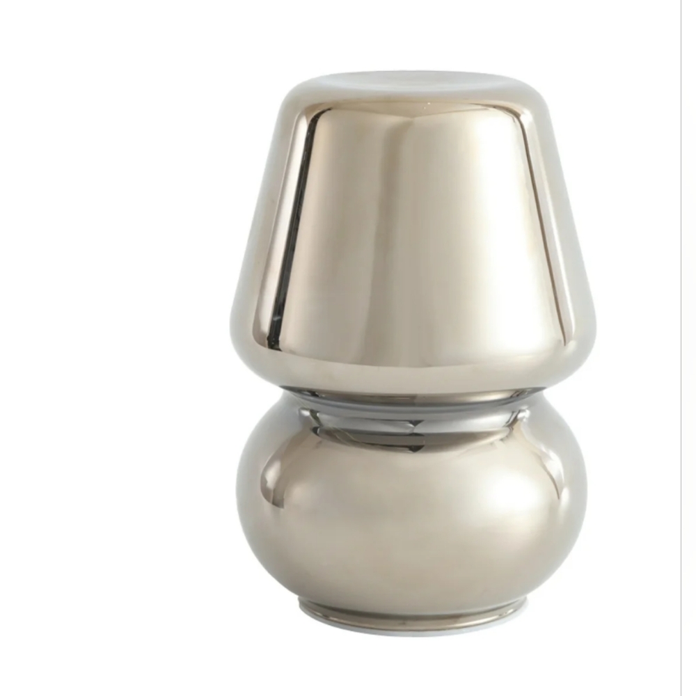 Urban Shop Chrome Glass  Mushroom Table Lamp